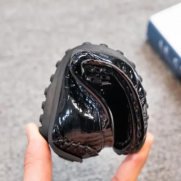 Chaussures en cuir à bout rond pour garçons, mocassins plats souples pour enfants, mocassins décontr