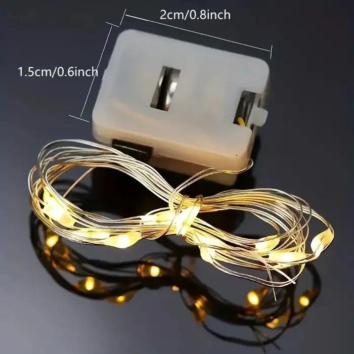 Mini guirxiété lumineuse à piles, lampe de conte nickel é, 20 LED, étanche, fête de mariage, décorat