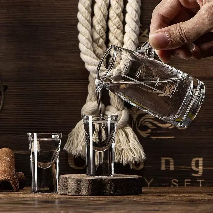 Ensemble de verres transparents de 15ml, 6 pièces, verre à liqueur à fond épais, tasses à balles, pe