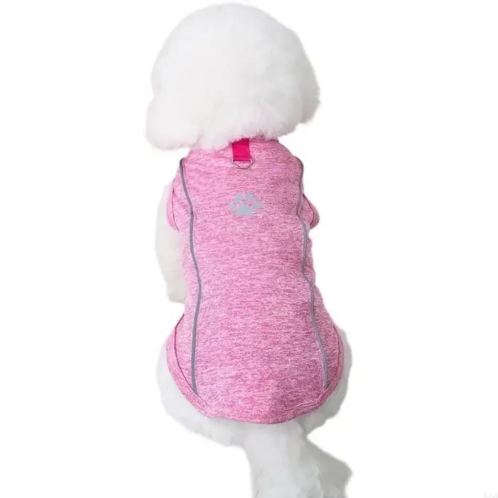 Gilet rafraîchissant pour chien tissu respirant polyester avec bandes réfléchissantes pour activités de plein air et promenades nocturnes