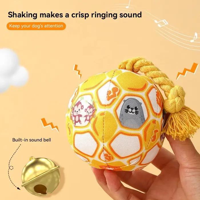 Jouet en peluche résistant aux morsures avec nœud de corde et cloche pour chiens grandes races activités extérieures intérieures occasions spéciales