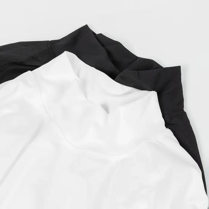 T-shirt moulant de sport de musculation pour hommes, col roulé à Compression, manches courtes, gymna