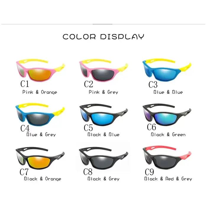 Lunettes de soleil polarisées vintage pour enfants - Sports outdoor, vélo, ski, pêche avec protection UV400