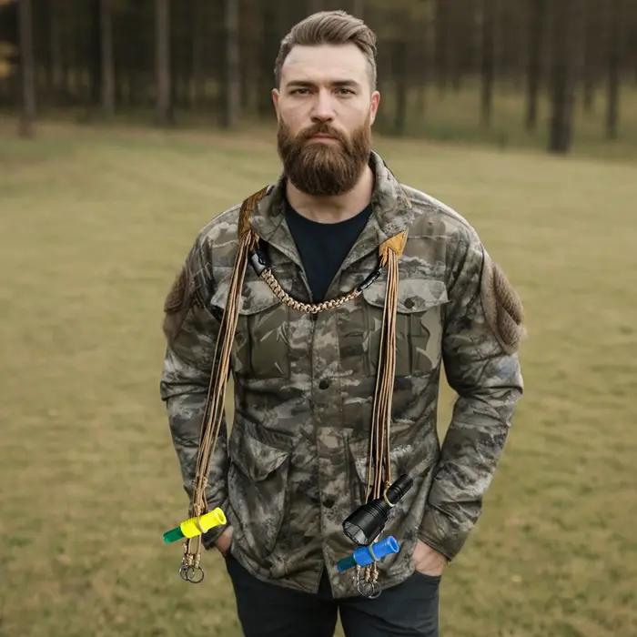 Harnais de chasse corde 12 boucles - collier multifonction avec épaulettes renforcées équipement extérieur
