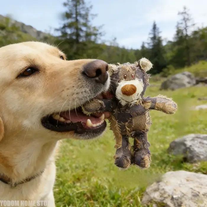 Jouet en peluche pour chien en forme d'ours mignon avec son