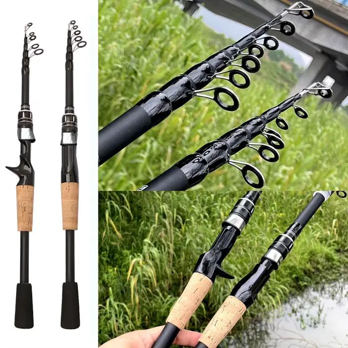 Baitcasting leurre canne à pêche filature télescopique 8g-25g manche en bois carbone coulée matériel