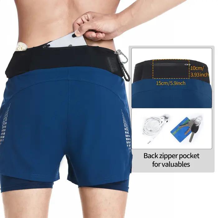 ARSUXEO short de course sur sentier pour hommes vêtements de sport 2 en 1 poches enveloppantes exerc
