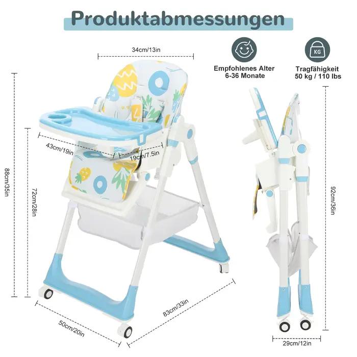Chaise haute pliante pour bébé
