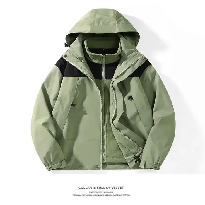 Veste d'extérieure coupe-vent imperméable et chaude pour randonnée et plein air hommes et femmes automne et hiver