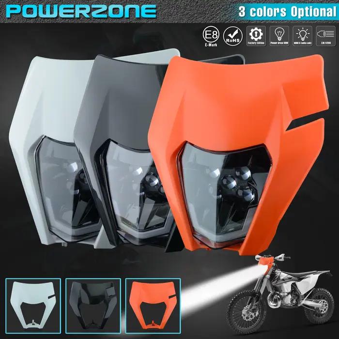 PowerZone moto phare LED phare phare Supermoto carénage pour KTM EXC SXF MX Dirt Bike Enduro phare L