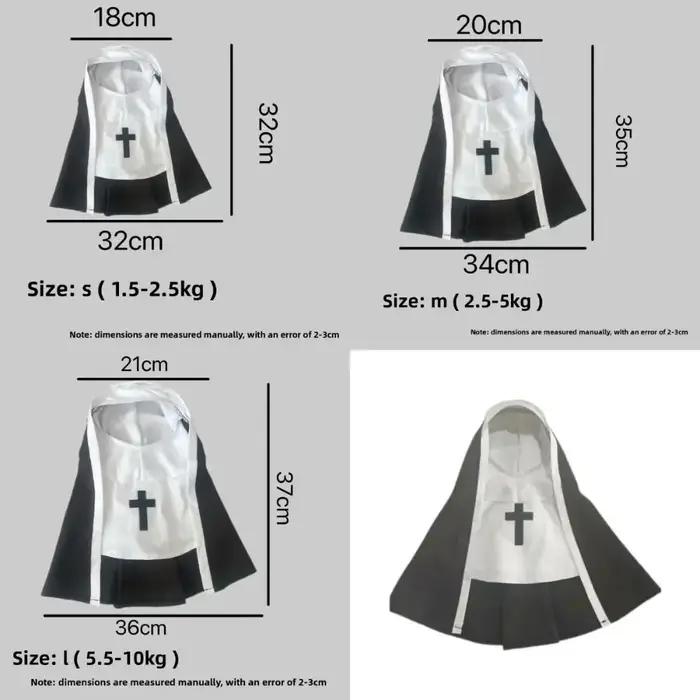 Costume de cosplay pour chat en fibre de polyester - Jésus et Nonne - Accessoires pour animaux de compagnie pour Noël et Halloween