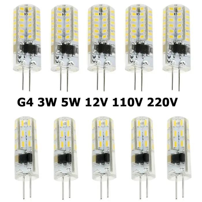 10 pièces M Ampoule LED ini G4 3W 5W 24LED 48LED, ampoule LED épis de maïs 12V 110V 220V, lampe en
