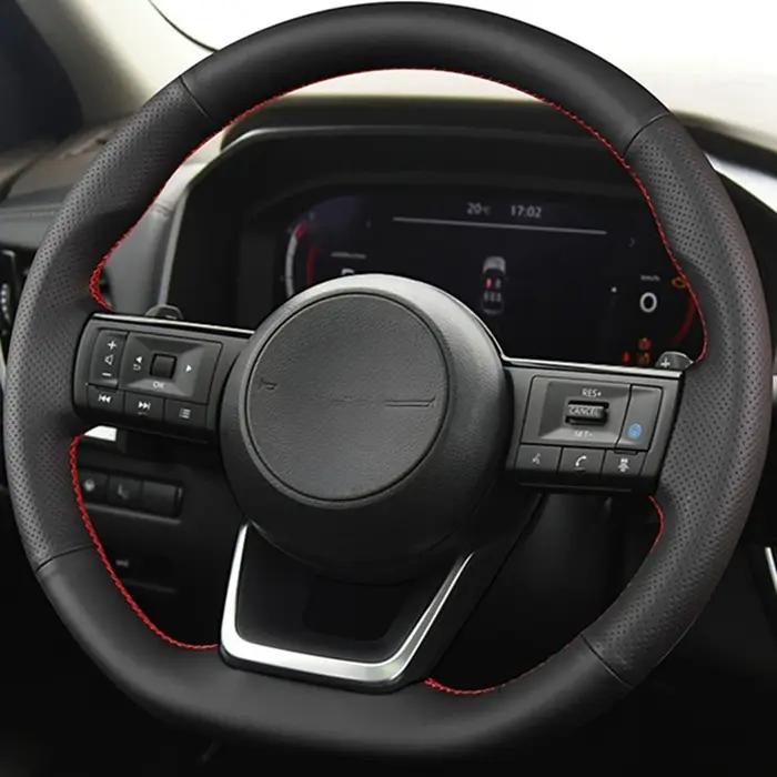 Housse de volant de voiture en cuir artificiel tressé, pour Nissan Qashqai J11 J10 Leaf X Trail en m