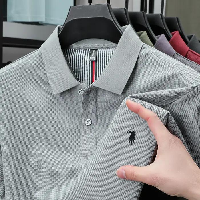 Polo d'été brodé à manches courtes pour homme, respirant et à séchage rapide, idéal pour le quotidie