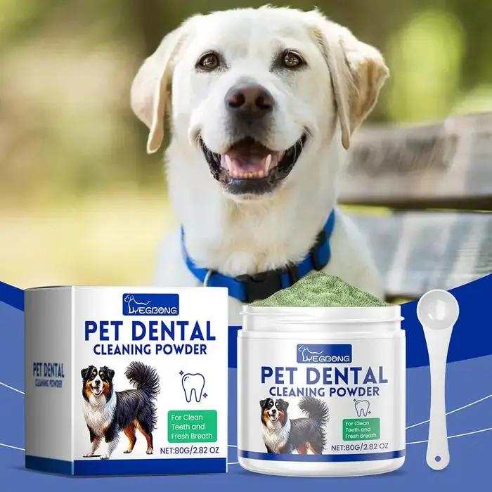 Poudre de nettoyage des dents naturelle pour chiens et chats prévention des maladies bucco-dentaires usage quotidien entretien facile haleine fraîche et dents saines