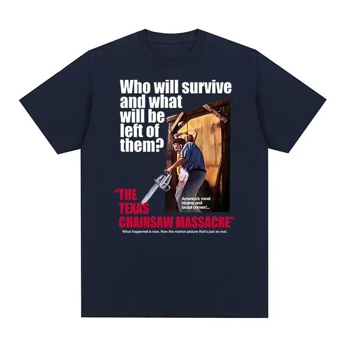 T-shirt Vintage Texas Chainsaw Massacre, film d'horreur des années 1990, vêtements d'Halloween, t-shirt en coton pour hommes, nouveau t-shirt pour femmes