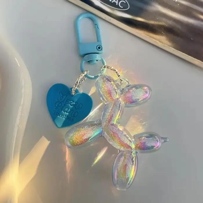 Jelly mignon gelée ballon chien porte-clés pendentif dessin animé chien chaîne porte-clés-belle accessoire bijoux cadeau pour clés unisexes