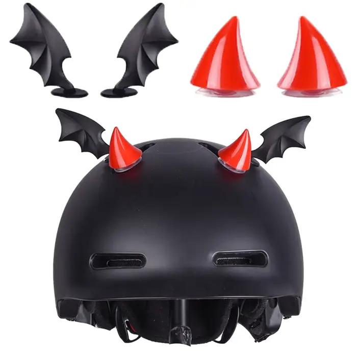 Paire de cornes de casque de moto, 2 pièces, décoration de casque de moto, cornes du diable, autocol