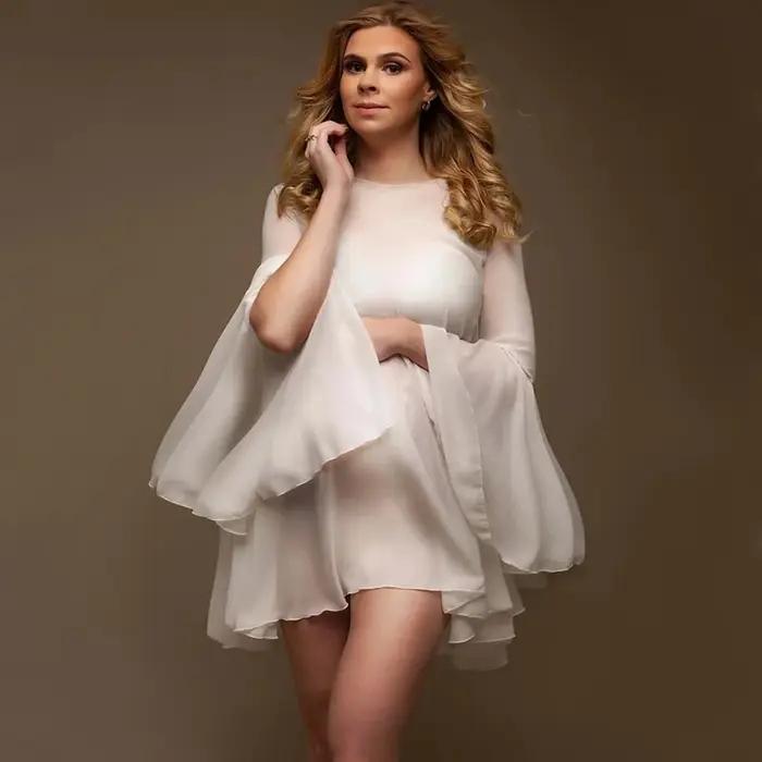 ALTERClothing-Robe courte en mousseline de soie pour femme