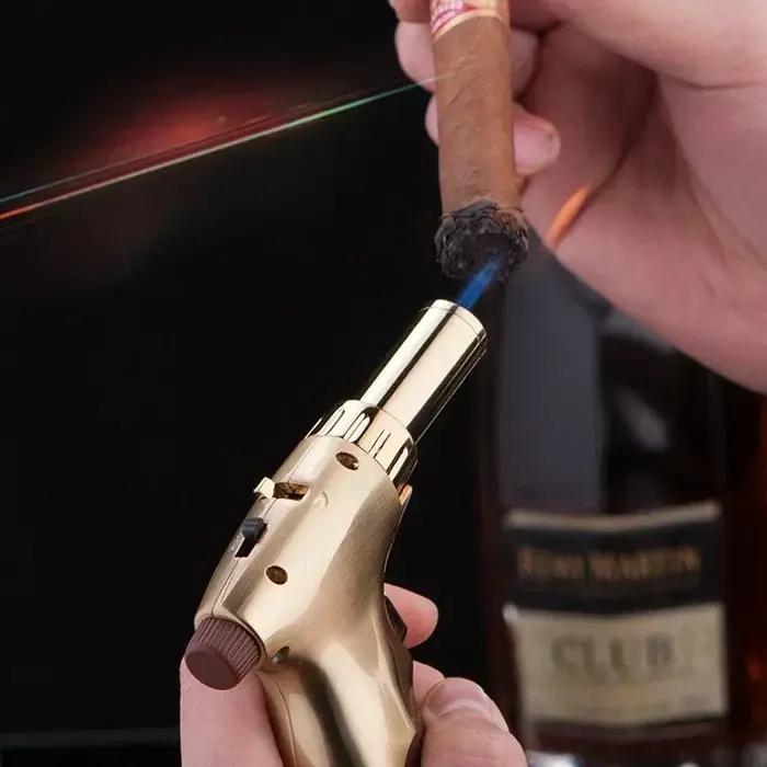 Allume-cigares créatif JOBON avec quatre modes de flamme, sécurité intégrée et design moderne pour fumeurs et amateurs de barbecues