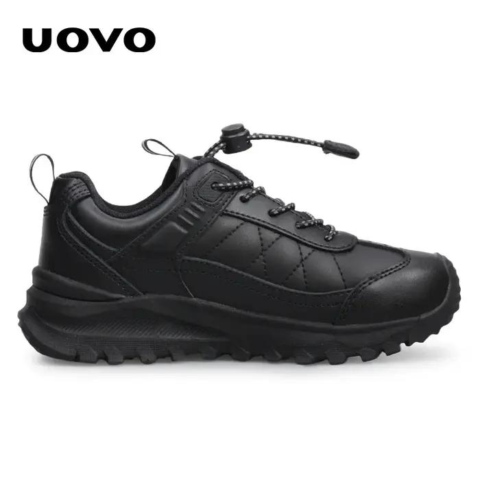 UOVO – chaussures d'école en cuir pour garçons, baskets noires pour enfants, chaussures uniformes fa