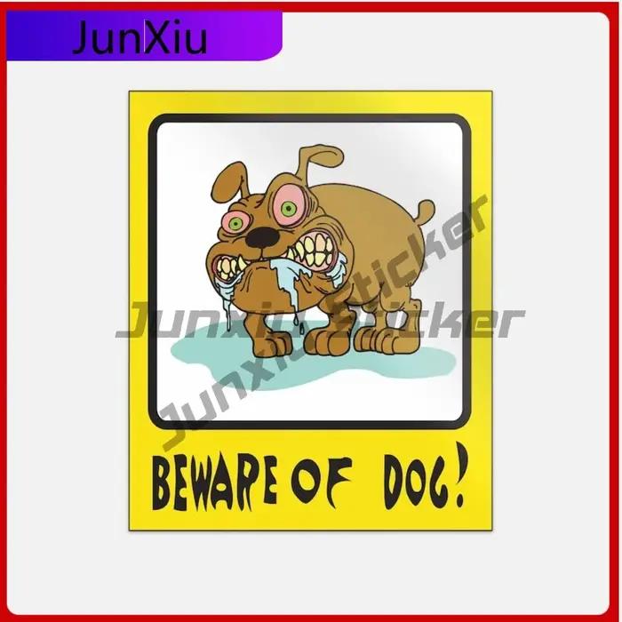 Méfiez-vous du chien en colère panneau d'avertissement dangereux autocollant en vinyle décalcomanie pare-chocs de voiture fenêtres pare-brise bagages Kayak autocollants personnalisés Persona