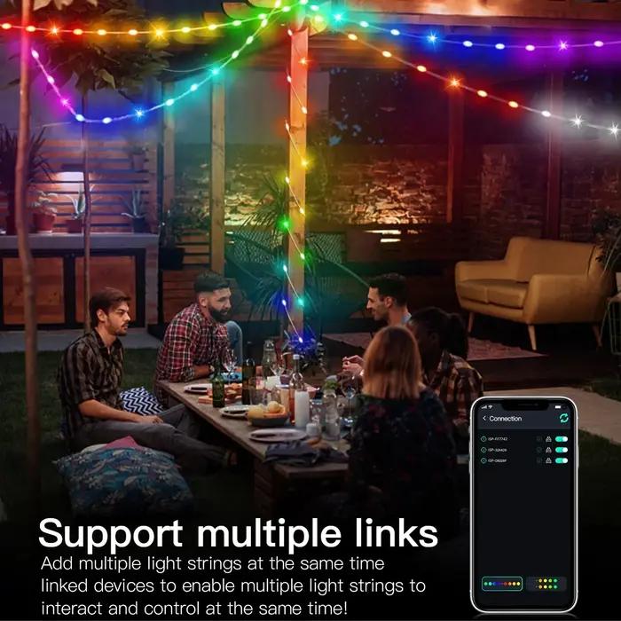 20M 10M 5M LED Festival lumières fée chaîne lumière intelligente Bluetooth adressable rideaux lumièr