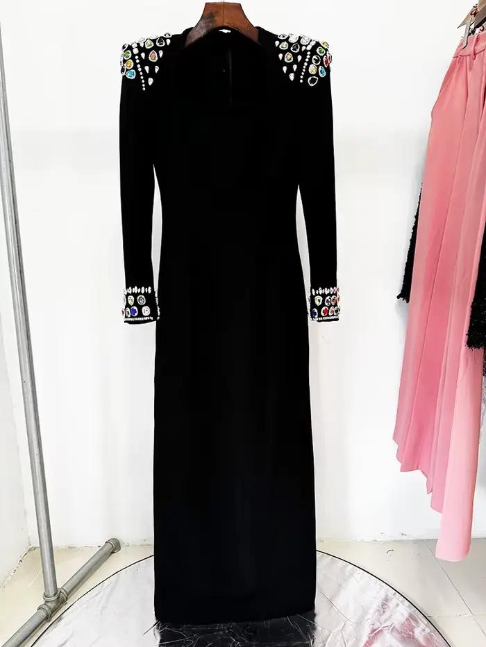 Robe longue de soirée pour femme, de haute qualité, nouvelle mode 2026, design de créateur, manches