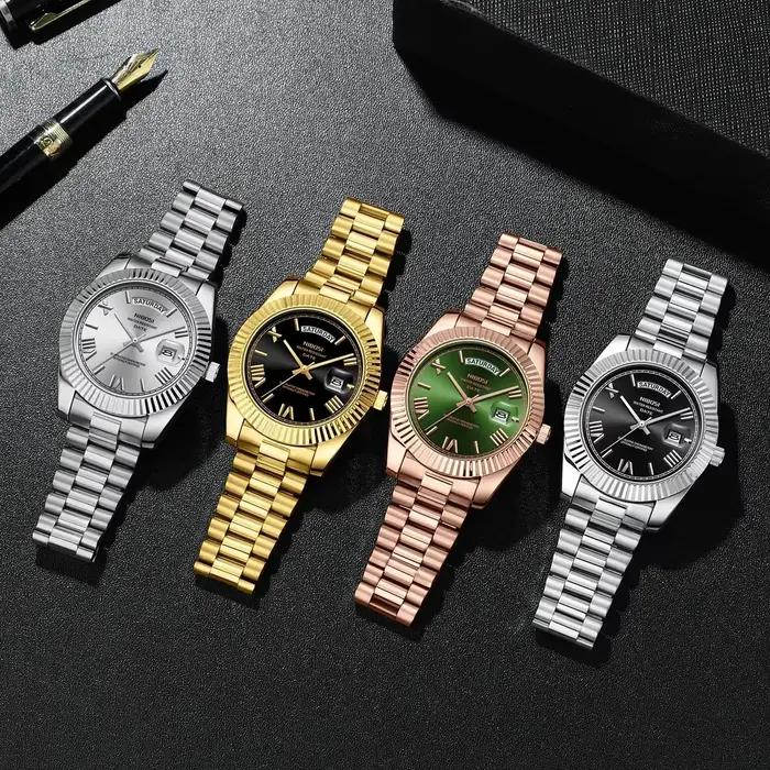 Montre homme luxe marque top quartz étanche acier jour date Miyota reloj hombre horloge masculine