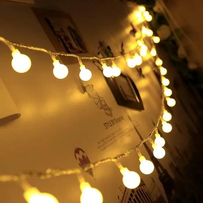 Guirlande lumineuse boule LED, 5M 10M 20M 30M 50M, ampoule de noël, guirlande lumineuse féerique, lu