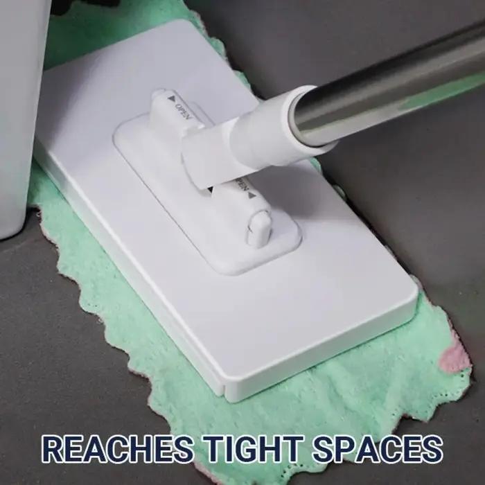 Nouveau avec 3 chiffons réutilisables vadrouille mains libres 360 ° Serre-tête rotative, Clip de vadrouille automatique, élimination de la poussière de vadrouille de serviettes