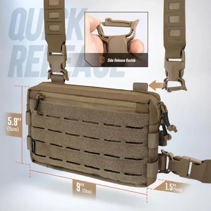 Sac de poitrine Recon en Térilène pour hommes, chasse, camping, course à pied et plein air