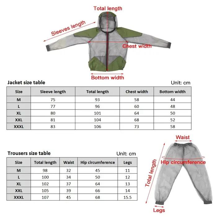 Veste d'extérieur anti-moustiques en maille à capuche