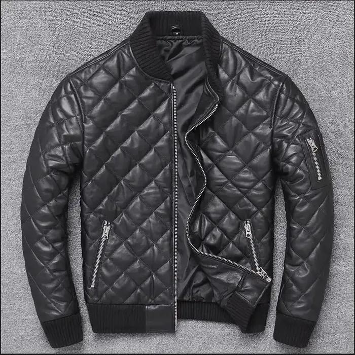 Haut de la boutique LNY-Veste en cuir véritable classique et décontractée