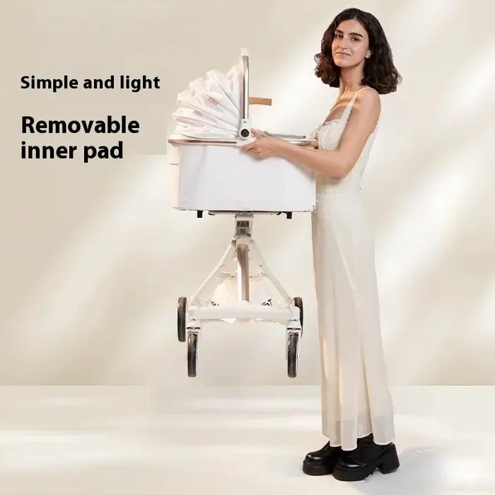 Poussette Portable pour Chiens Conception Séparable Fermeture Éclair Respirante Idéale pour Promenades Extérieures Toutes Saisons Petits Chiens