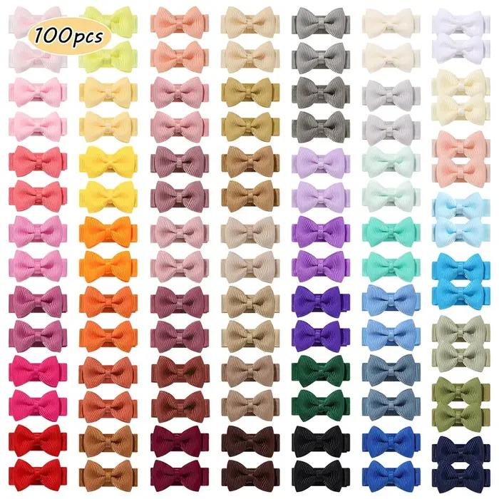 Bébé arcs 100 pièces 1.2 ''ruban cheveux arcs Clips pour bébé filles couleur bonbon nœud papillon ép