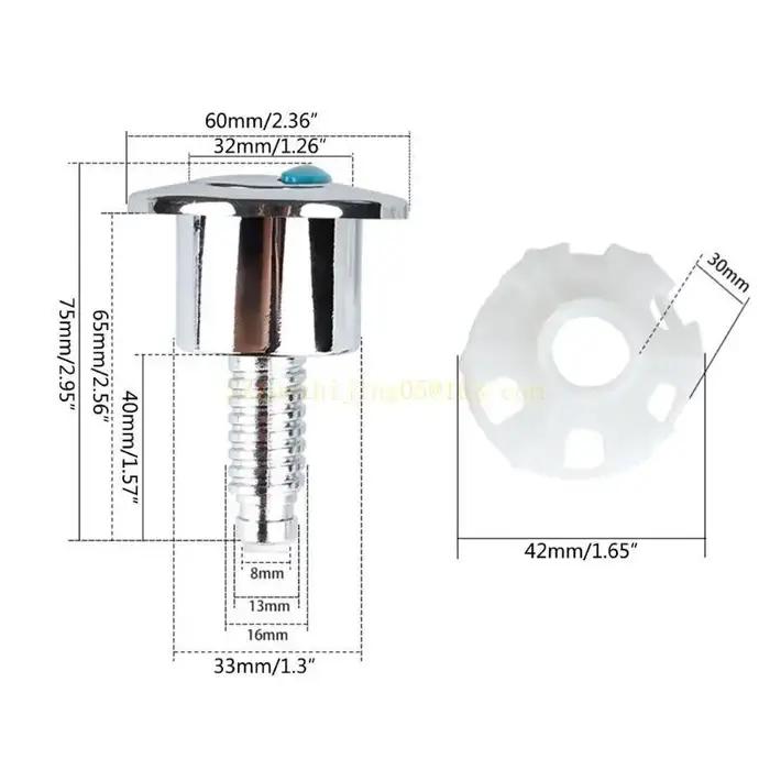 Bouton de chasse d'eau de forme ovale
