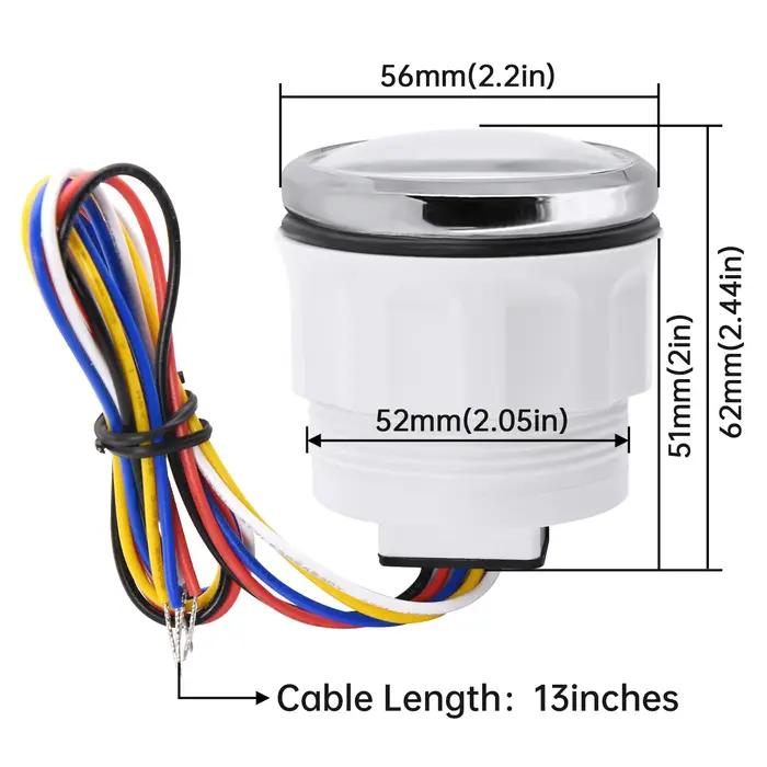 Tachymètre pour bateau, 3000/4000/6000/7000/8000 tr/min, 52mm, jauge horaire hors-bord, rpm, avec ré