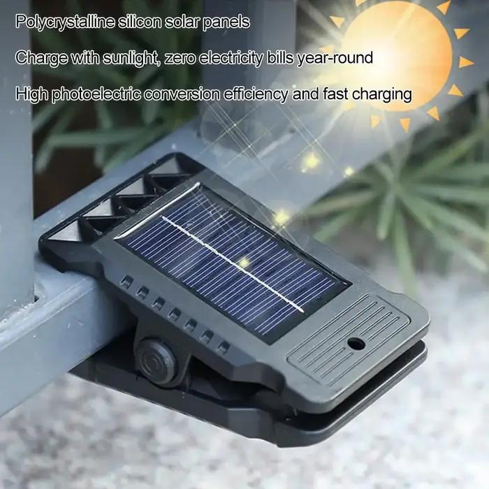 Lampes solaires de jardin d'extérieur, lampe à clip, détecteur de mouvement, étanche, lampe de campi