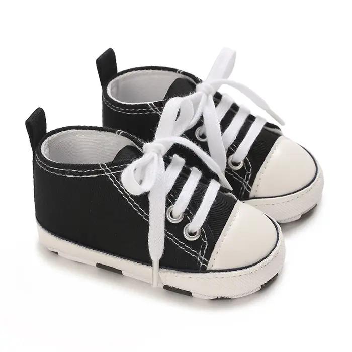 0-18 mois bébé toile classique chaussures de sport nouveau-né garçons et filles imprimé étoile premiers marcheurs chauss