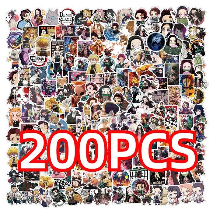 100/200 pièces dessin animé démon Slayer autocollants pour ordinateur portable valise Skateboard guitare téléphone dessi