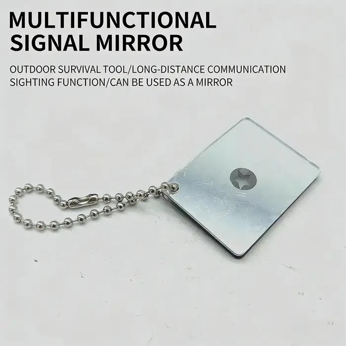 Miroir de signalisation multifonctionnel 1 pièce, miroir réfléchissant portable de survie pour le camping et la randonnée en plein air