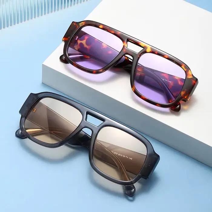 Lunettes de randonnée vintage Hiking 4set pour femmes - Monture large double pont couleur candy tendance