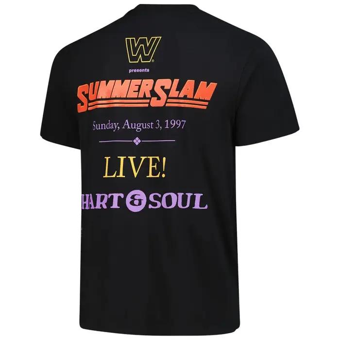 T-shirt graphique vintage noir Bret Hart Hart&Soul pour homme, coupe ample respirante, t-shirt de sport tendance mode classique, activité plein air, cadeau occasion spéciale