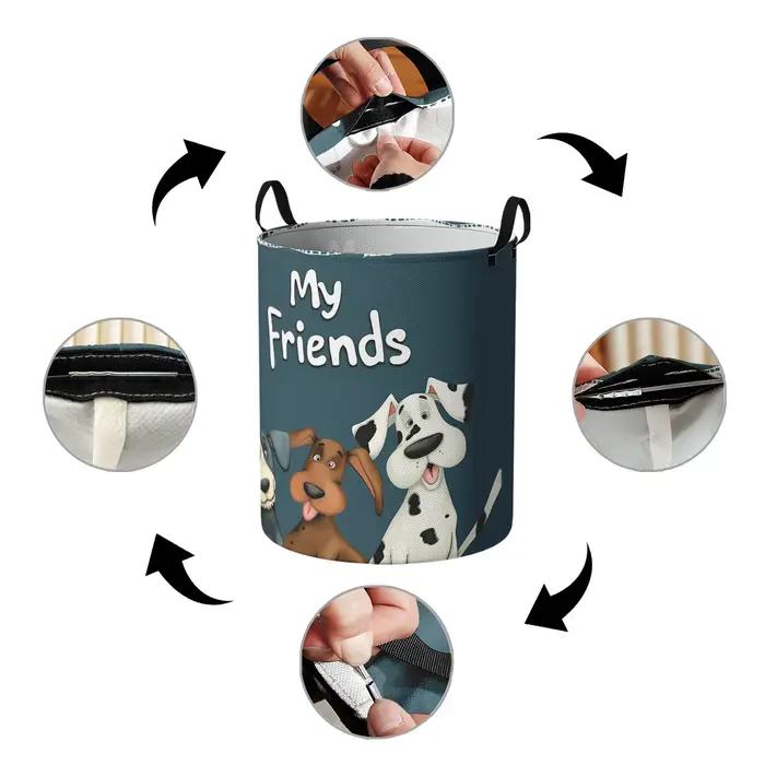 Panier de rangement pliable grande capacité à motif chien My Friends