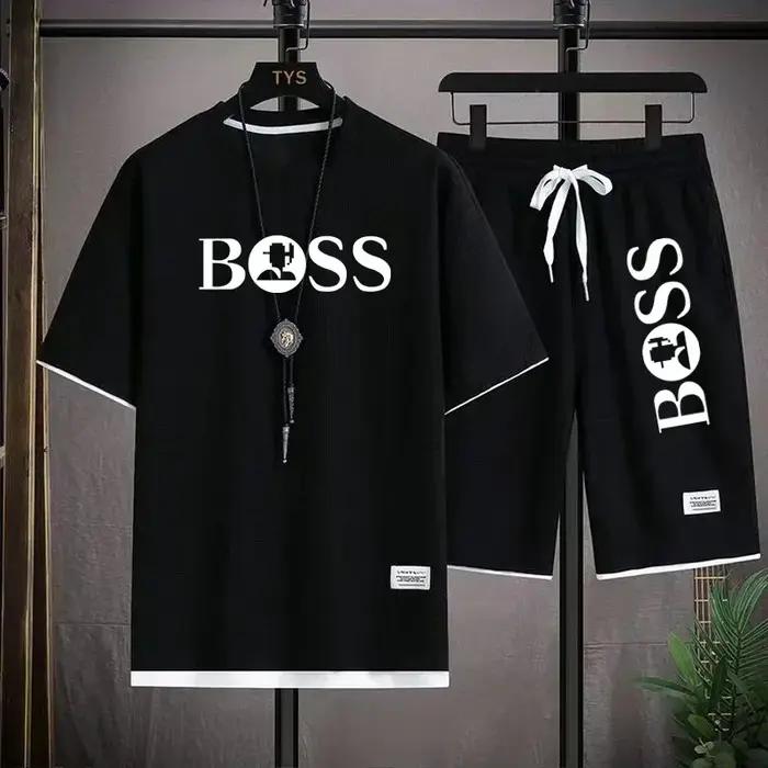 Ensemble de vêtements de sport luxueux pour hommes (style décontracté fitness) : Combinaison deux pièces composée d'un