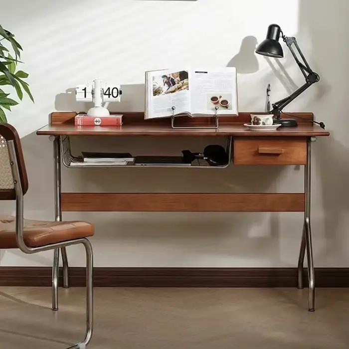 Bureau d'ordinateur en bois massif, bureau d'étude nordique moderne, Table d'appoint de rangement po
