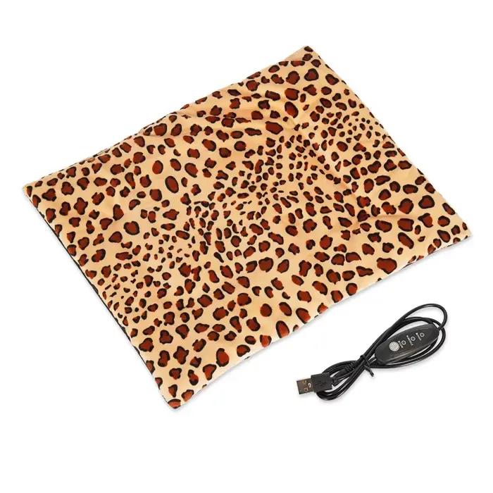 Coussin Chauffant Imperméable Doux en Peluche pour Chiens et Chats Utilisable Intérieurement et Extérieurement Blanc ou Bleu Marine