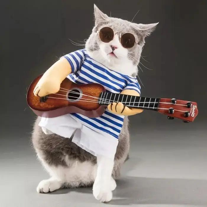 Costume de Guitariste Amusant pour Chien et Chat
