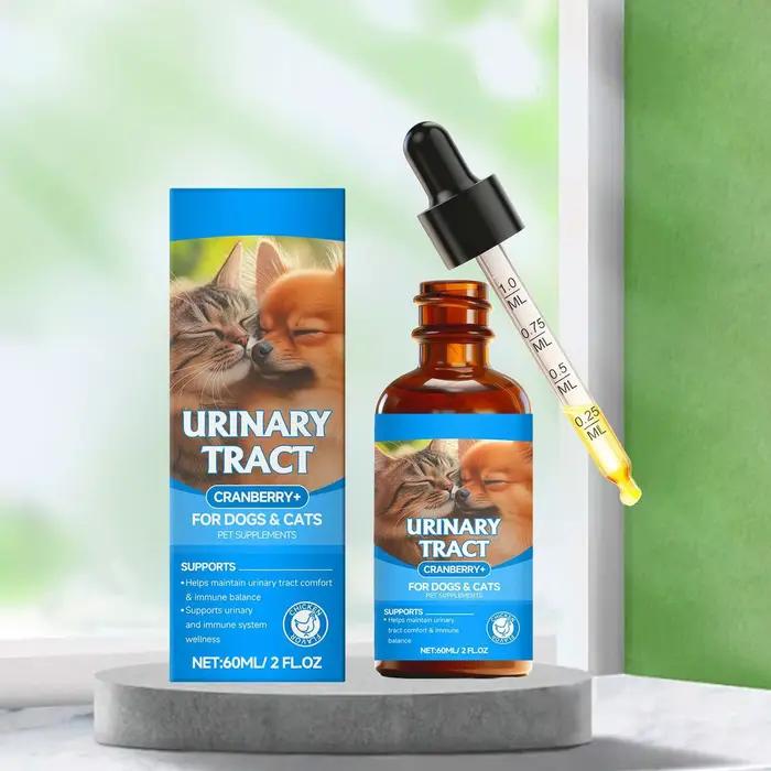 Gouttes pour la santé urinaire de chat et chien gouttes liquides aromatisées suppléments de santé pour chiens chiot petite moyenne grande race nourriture à manger à la maison